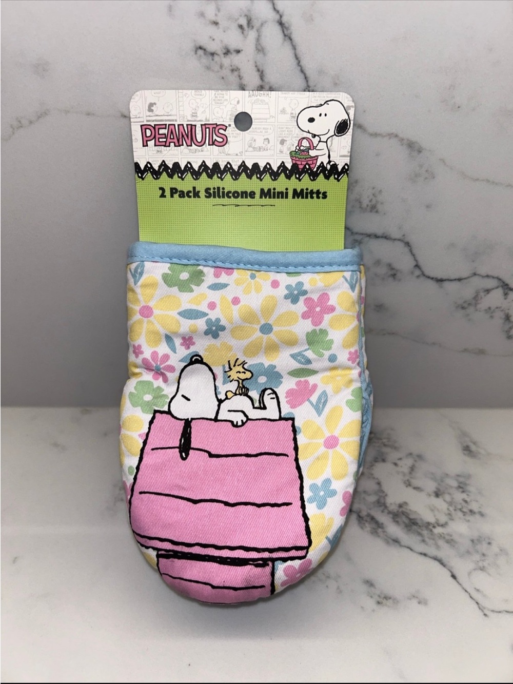 Peanuts Snoopy & Woodstock 2 Pack Floral Mini Silicone Mitts